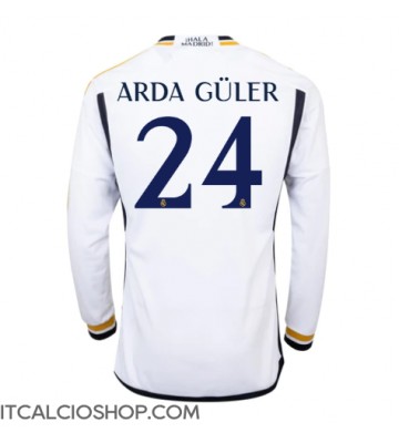 Real Madrid Arda Guler #24 Prima Maglia 2023-24 Manica Lunga